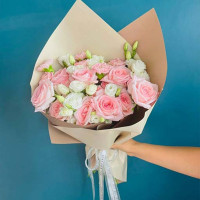 Pink Romance” – Pink Roses, Lisianthuses, and Carnations – Lovely Floral Gift